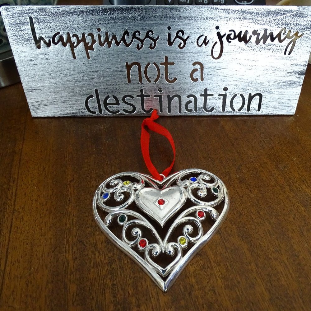 Lenox Silver Plated Heart Christmas Ornament